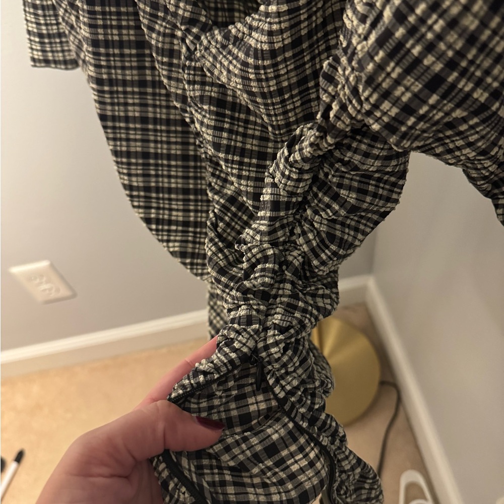 Ganni Ruched Checkered Blouse - Picture 3 of 3